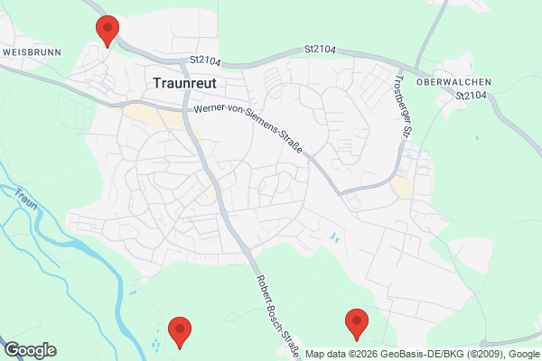 Karte mit Entrümpelungsaufträgen in Traunreut