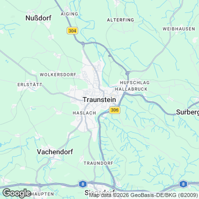 Karte von Traunstein und Umgebung