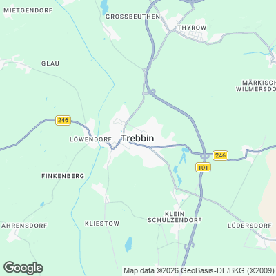 Karte von Trebbin und Umgebung