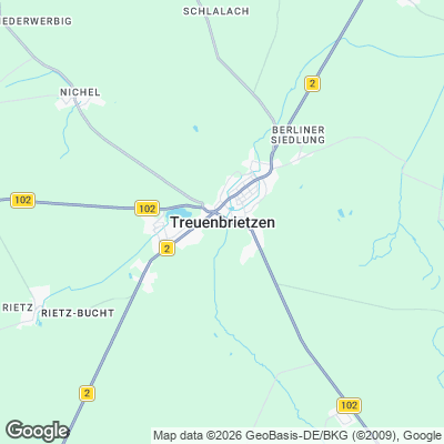Karte von Treuenbrietzen und Umgebung