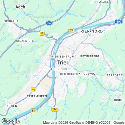 Karte von Trier und Umgebung
