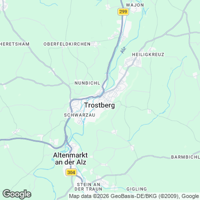 Karte von Trostberg und Umgebung