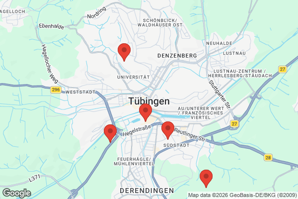 Karte mit Entrümpelungsaufträgen in Tübingen