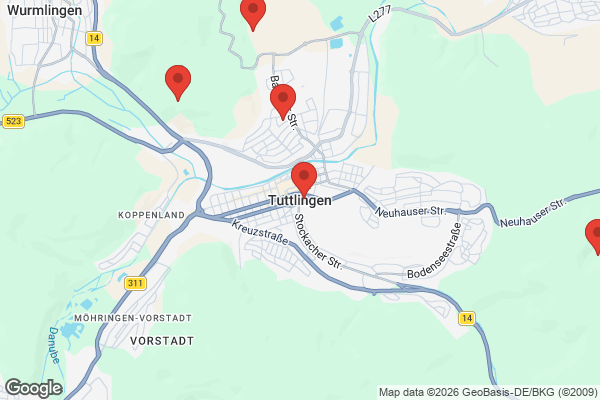Karte mit Entrümpelungsaufträgen in Tuttlingen