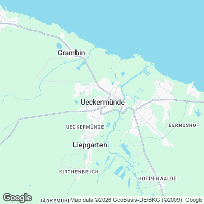 Karte von Ueckermünde und Umgebung