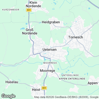 Karte von Uetersen und Umgebung