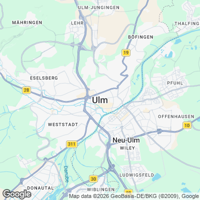 Karte von Ulm und Umgebung