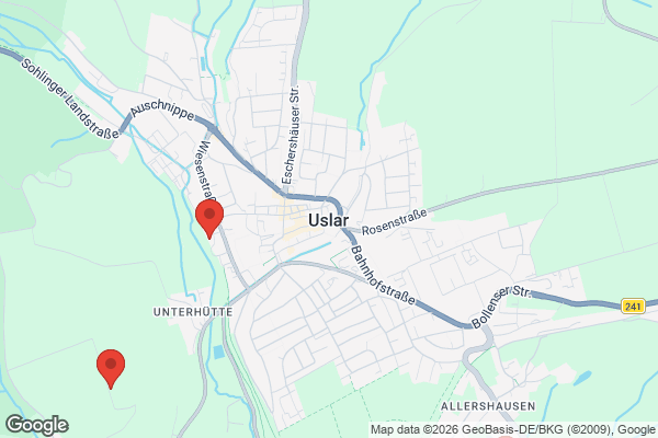 Karte mit Entrümpelungsaufträgen in Uslar