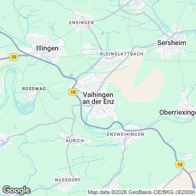 Karte von Vaihingen an der Enz und Umgebung
