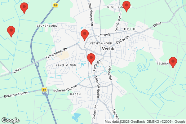 Karte mit Entrümpelungsaufträgen in Vechta
