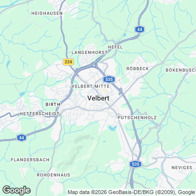 Karte von Velbert und Umgebung