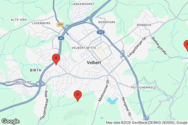 Karte mit Entrümpelungsaufträgen in Velbert