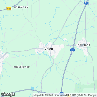 Karte von Velen und Umgebung
