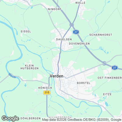 Karte von Verden (Aller) und Umgebung