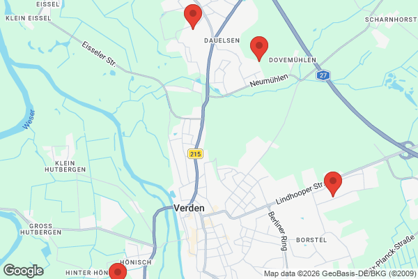 Karte mit Entrümpelungsaufträgen in Verden (Aller)