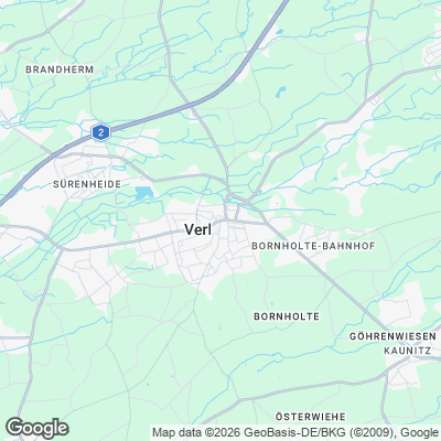Karte von Verl und Umgebung