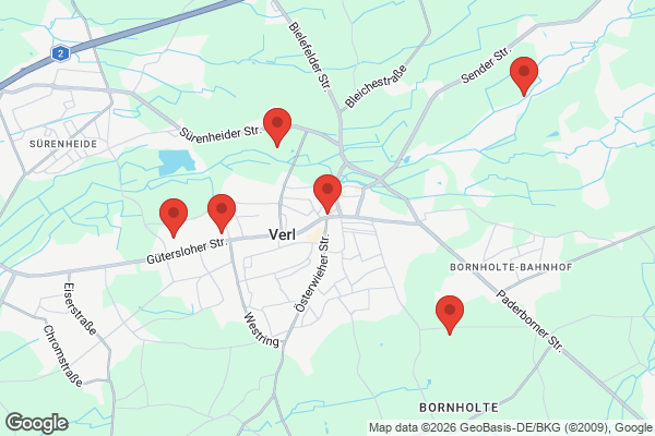 Karte mit Entrümpelungsaufträgen in Verl