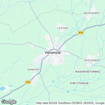 Karte von Versmold und Umgebung