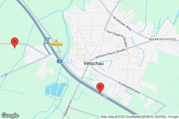 Karte mit Entrümpelungsaufträgen in Vetschau