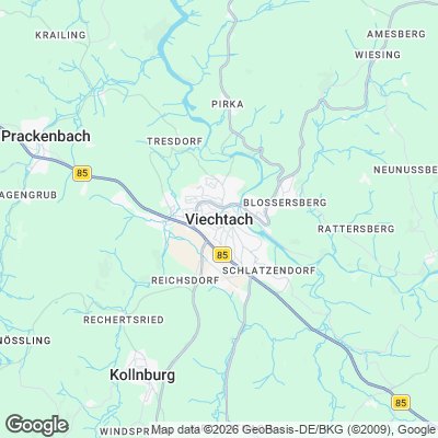 Karte von Viechtach und Umgebung
