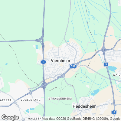 Karte von Viernheim und Umgebung