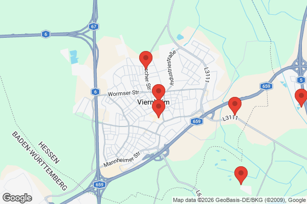 Karte mit Entrümpelungsaufträgen in Viernheim