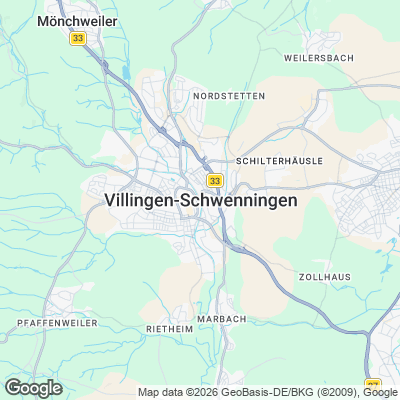 Karte von Villingen-Schwenningen und Umgebung