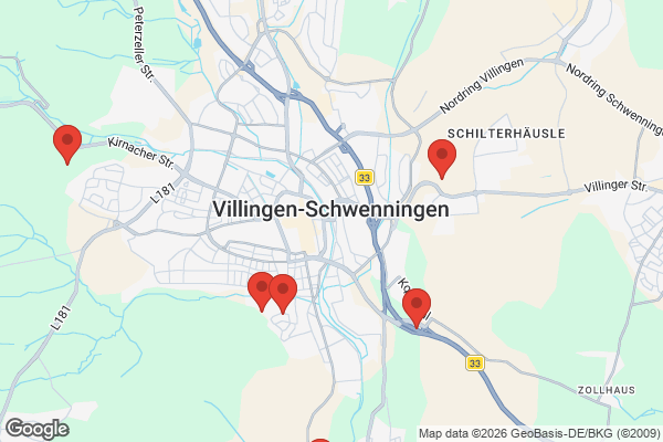 Karte mit Entrümpelungsaufträgen in Villingen-Schwenningen