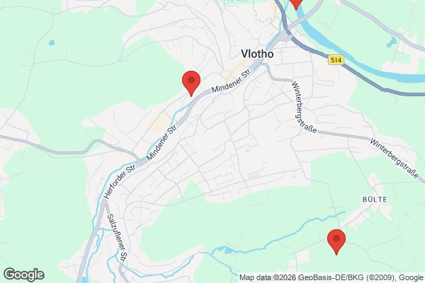 Karte mit Entrümpelungsaufträgen in Vlotho