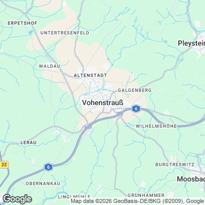 Karte von Vohenstrauß und Umgebung
