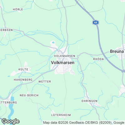 Karte von Volkmarsen und Umgebung