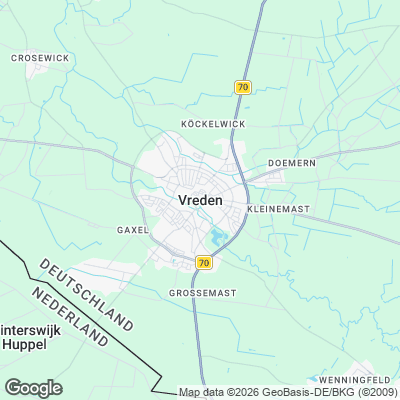 Karte von Vreden und Umgebung