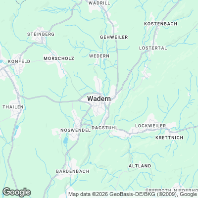 Karte von Wadern und Umgebung