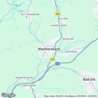 Karte von Wächtersbach und Umgebung