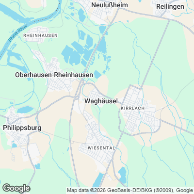 Karte von Waghäusel und Umgebung