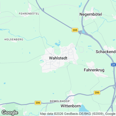 Karte von Wahlstedt und Umgebung