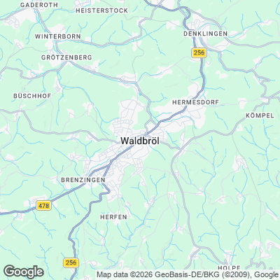Karte von Waldbröl und Umgebung