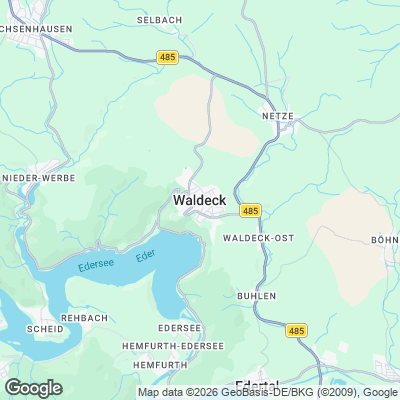 Karte von Waldeck und Umgebung
