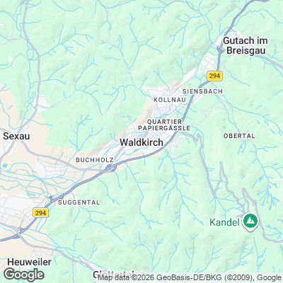 Karte von Waldkirch und Umgebung