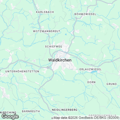 Karte von Waldkirchen und Umgebung