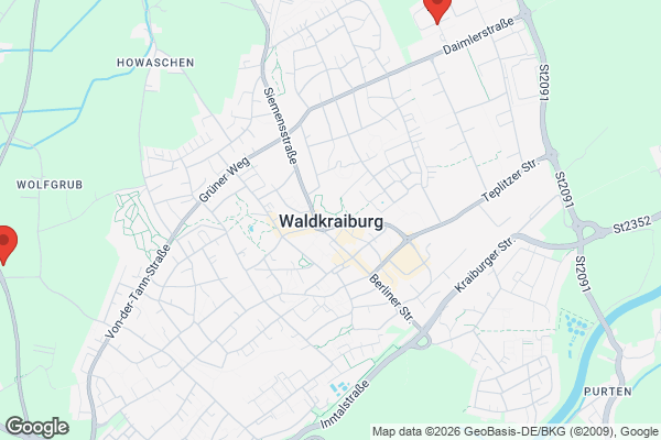 Karte mit Entrümpelungsaufträgen in Waldkraiburg
