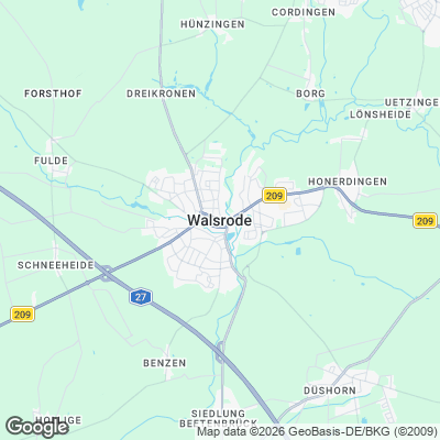 Karte von Walsrode und Umgebung