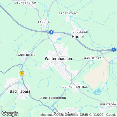 Karte von Waltershausen und Umgebung