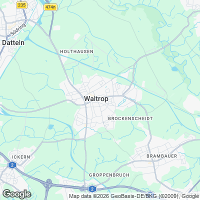 Karte von Waltrop und Umgebung