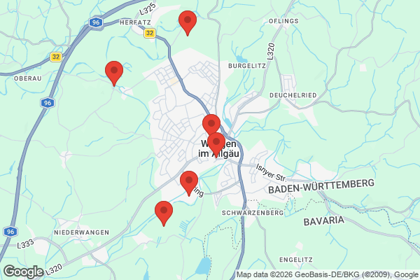 Karte mit Entrümpelungsaufträgen in Wangen im Allgäu