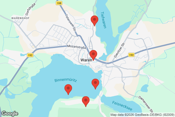 Karte mit Entrümpelungsaufträgen in Waren (Müritz)