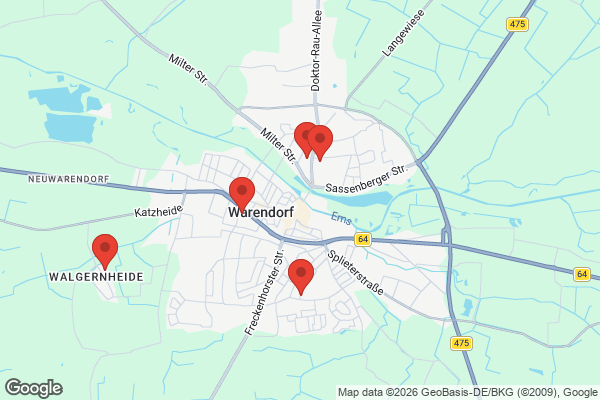 Karte mit Entrümpelungsaufträgen in Warendorf