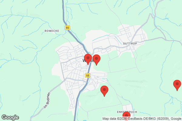 Karte mit Entrümpelungsaufträgen in Warstein