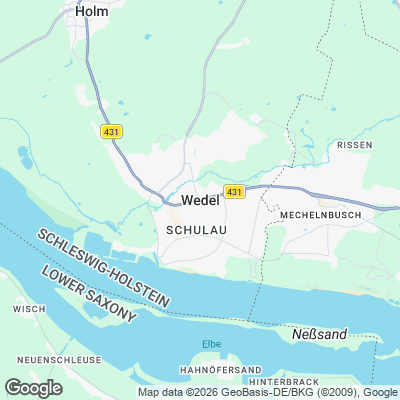 Karte von Wedel und Umgebung