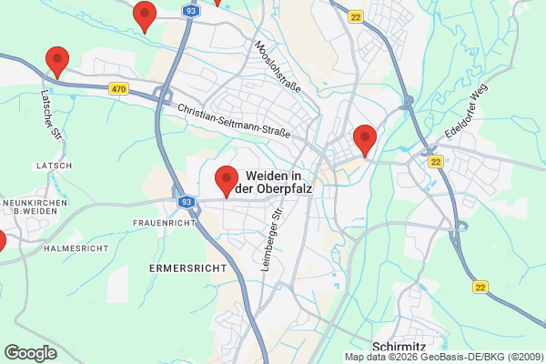 Karte mit Entrümpelungsaufträgen in Weiden (Oberpfalz)